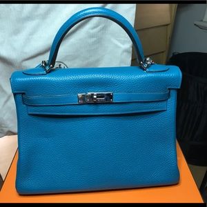 HERMÈS kelly bag blue
